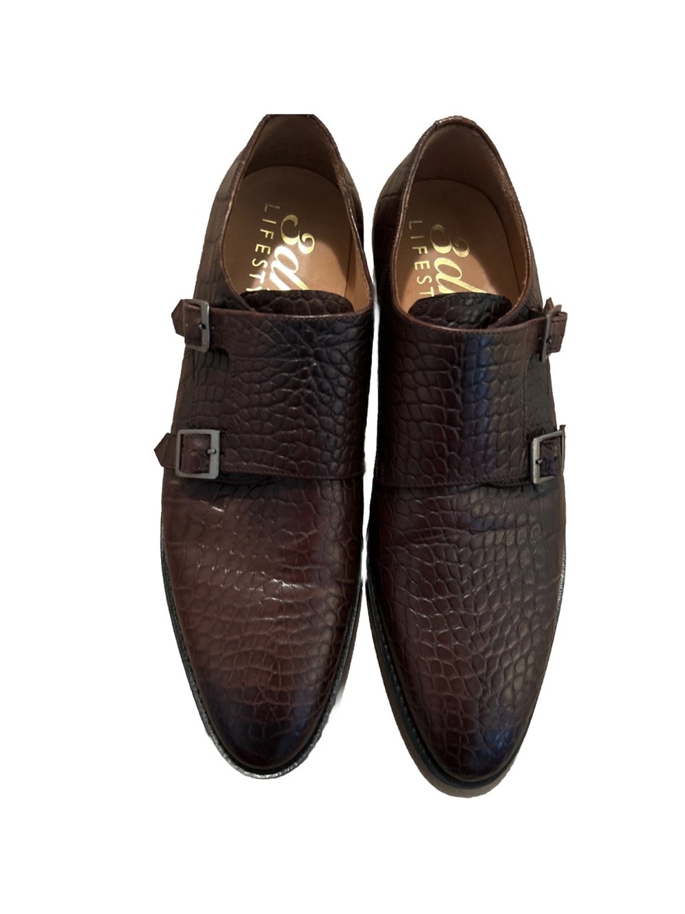 3dm Lifestyle Brown Leather Men’s Monk Strap Shoes US Sz 9/UK Sz 8 Old Money